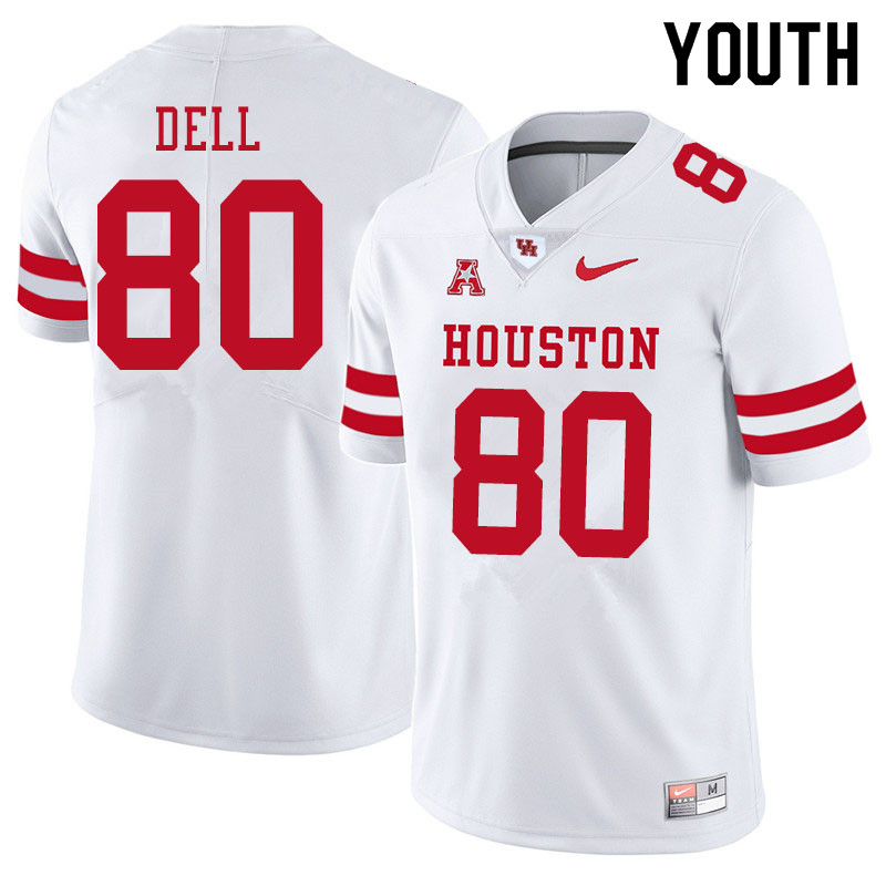 Youth #80 Nathaniel Dell Houston Cougars College Football Jerseys Sale-White
